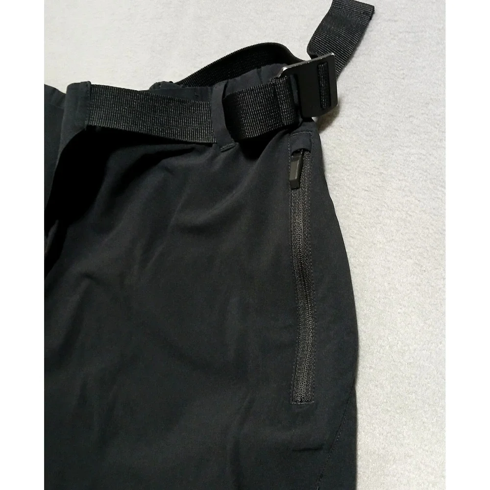 Adidas‎ Terrex Pants Size L Black Hiking Performance Belted Snap Cuff Mens